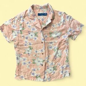 Newport Blue 100% Silk Hawaiian Button-Down Shirt